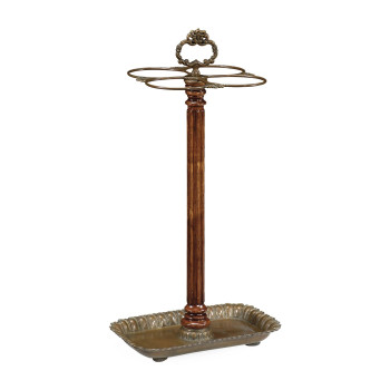 Walnut & Brass Umbrella Stand