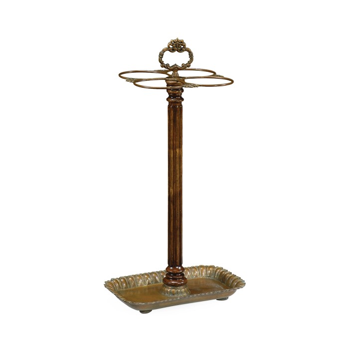 Walnut & Brass Umbrella Stand