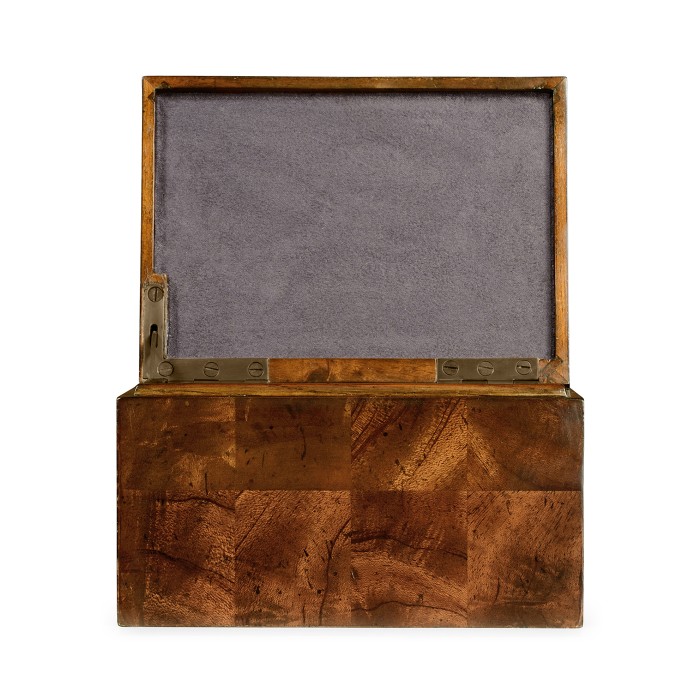 Rectangular Patchwork Mahogany Drink Coasters Box