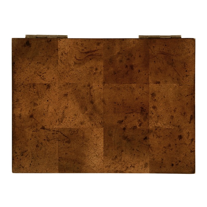 Rectangular Patchwork Mahogany Drink Coasters Box