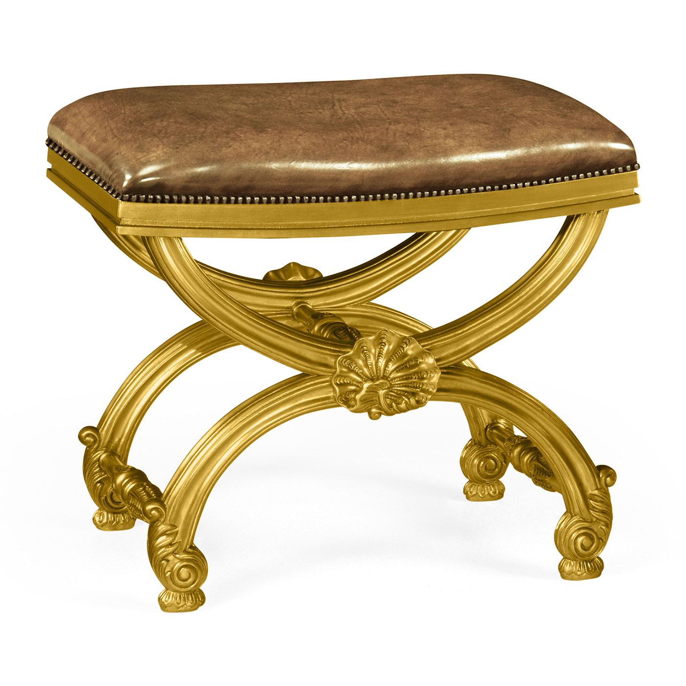 Gilded Footstool with Shell Decoration