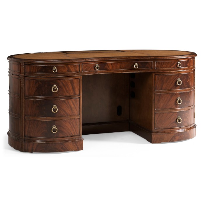 Mahogany Kidney Pedestal Desk