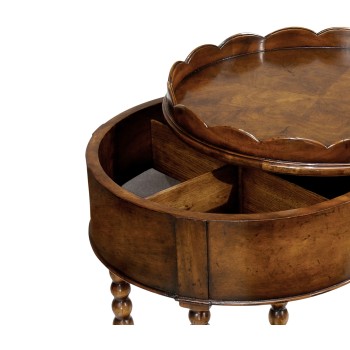 Bobbin turned round lamp table