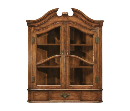 Queen Anne style hanging walnut corner cabinet