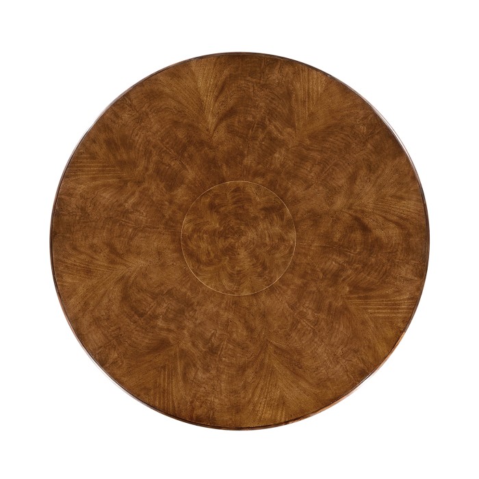 Walnut Extending Circular Dining Table with Storage Cabinet for Leaves 66