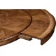 Walnut Extending Circular Dining Table with Storage Cabinet for Leaves 66