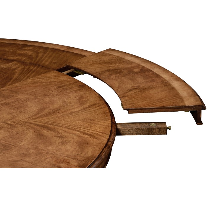 Walnut Extending Circular Dining Table with Storage Cabinet for Leaves 66