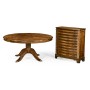 Walnut Extending Circular Dining Table with Storage Cabinet for Leaves 66