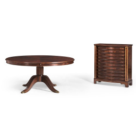 Mahogany Extending Circular Dining Table with Storage Cabinet for Leaves 66
