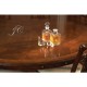 Walnut Extending Circular Dining Table with Storage Cabinet for Leaves 66