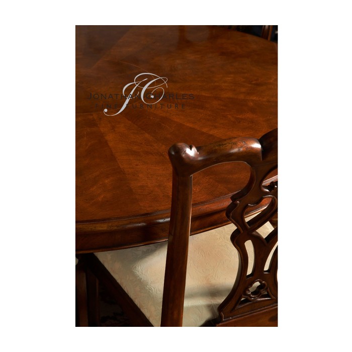 Walnut Extending Circular Dining Table with Storage Cabinet for Leaves 66