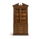 Walnut Glazed Display Cabinet with Drawers