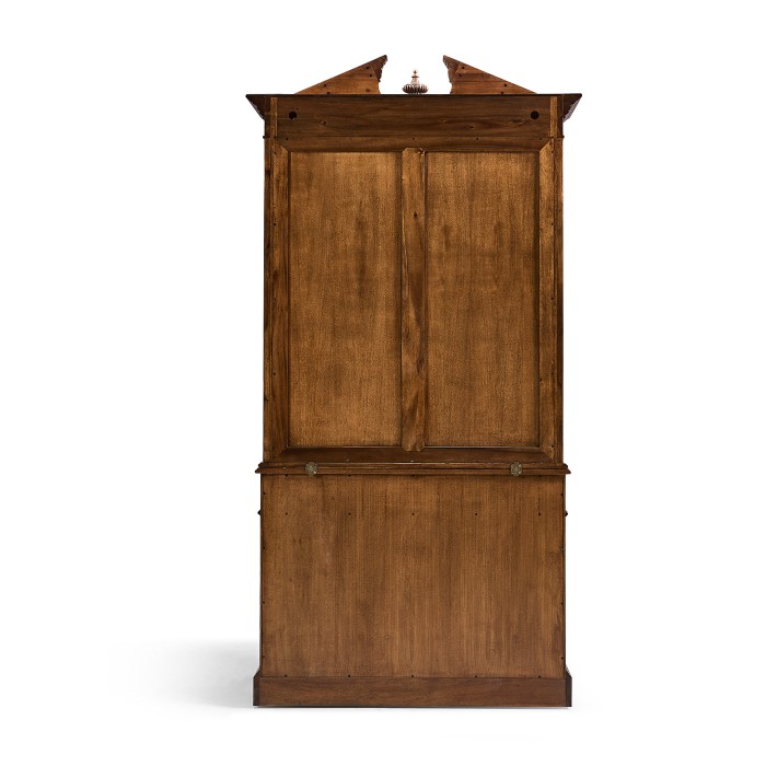 Walnut Glazed Display Cabinet with Drawers