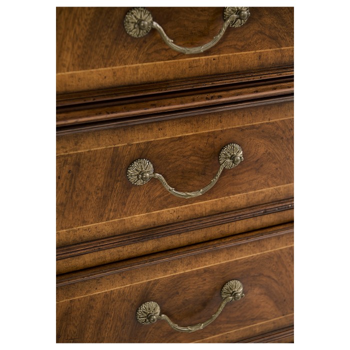 Walnut Glazed Display Cabinet with Drawers