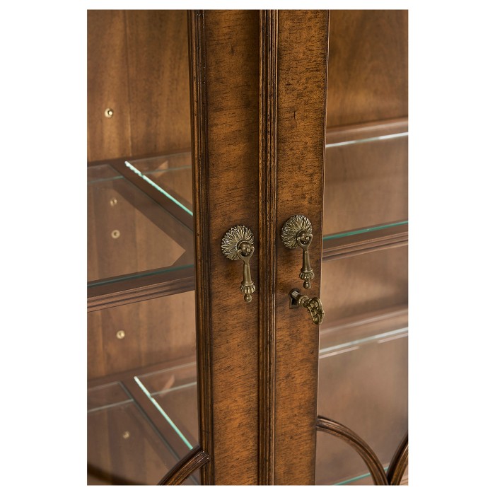 Walnut Glazed Display Cabinet with Drawers