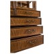 Walnut Glazed Display Cabinet with Drawers