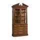 Walnut Glazed Display Cabinet with Drawers