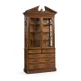 Walnut Glazed Display Cabinet with Drawers