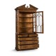 Walnut Glazed Display Cabinet with Drawers