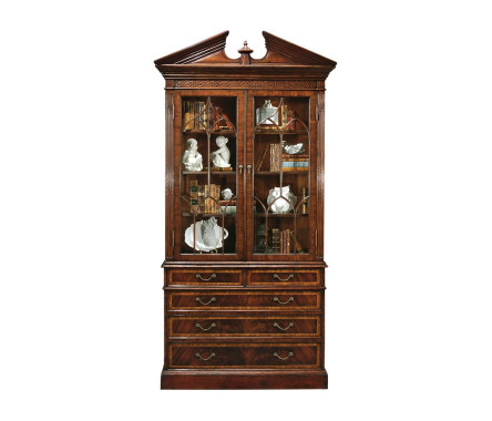 Mahogany Glazed Display Cabinet with Drawers