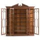 Triple Breakfront Walnut Display Cabinet with Pediment