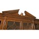 Triple Breakfront Walnut Display Cabinet with Pediment