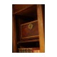 Triple Breakfront Walnut Display Cabinet with Pediment