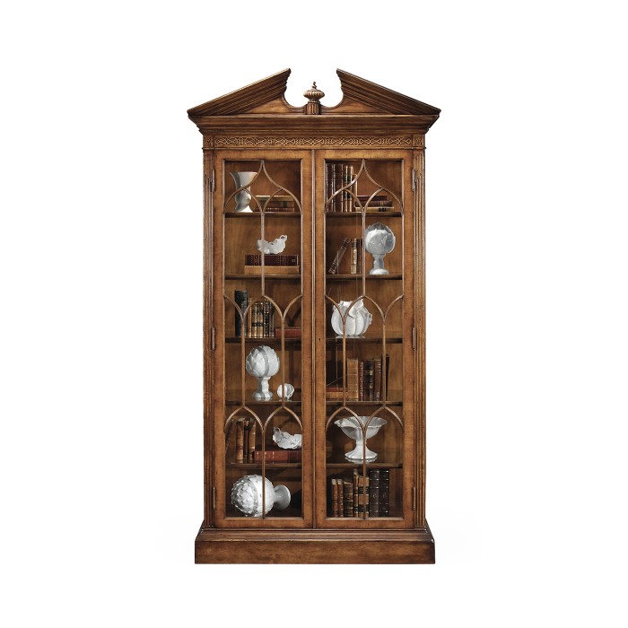 Glazed Walnut Display Cabinet