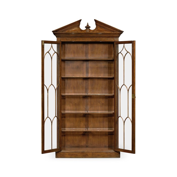 Glazed Walnut Display Cabinet