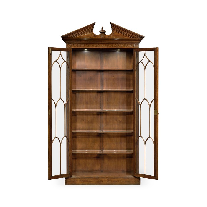 Glazed Walnut Display Cabinet