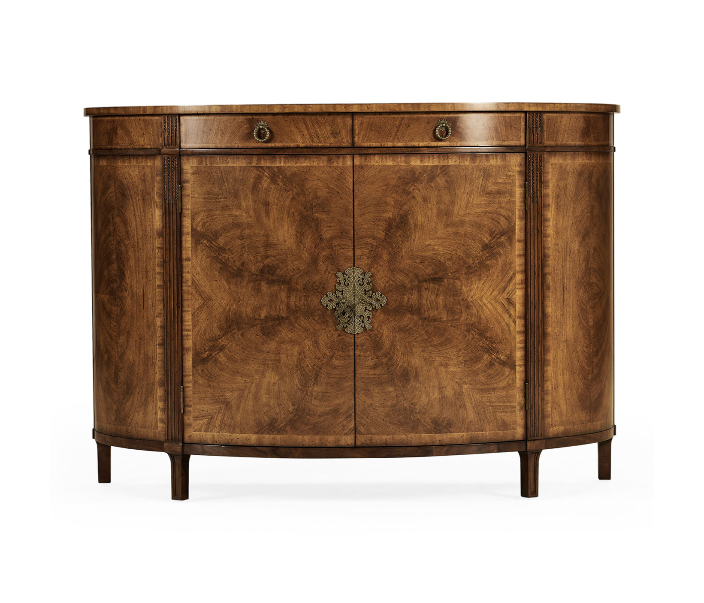 Crotch Walnut Demilune Sideboard