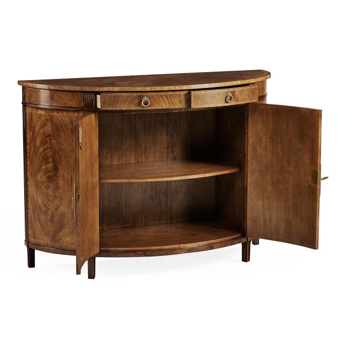 Crotch Walnut Demilune Sideboard