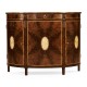 Crotch Mahogany Demilune with Marquetry