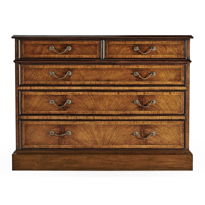 Walnut office chest of drawers with hanging file storage