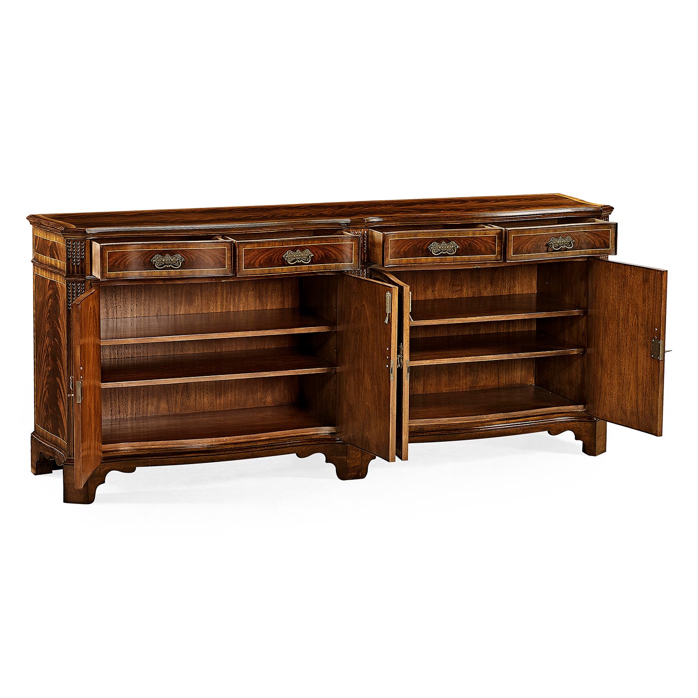 Mahogany Double Serpentine Sideboard