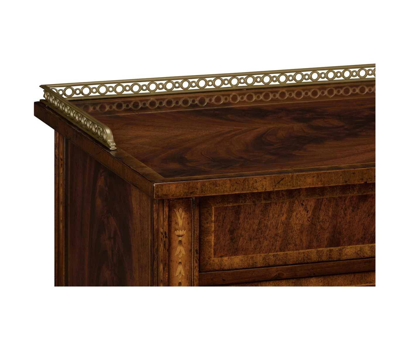 Mahogany Bedside Table with Brass Gallery