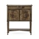 Bleached Mahogany Bedside Table with Brass Gallery