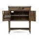 Bleached Mahogany Bedside Table with Brass Gallery
