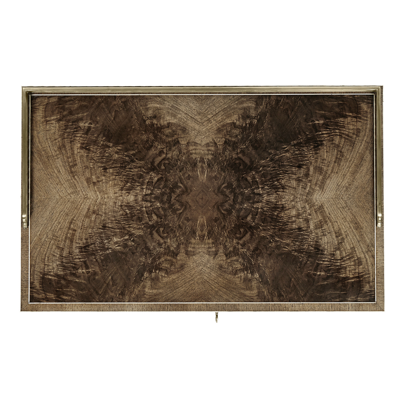 Bleached Mahogany Bedside Table with Brass Gallery