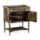 Bleached Mahogany Bedside Table with Brass Gallery