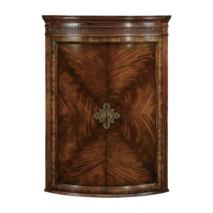 Hanging Semi-Circular Mahogany Cabinet