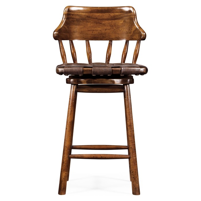 Country Style Leather Counter Stools