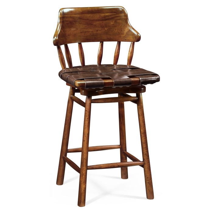 Country Style Leather Counter Stools