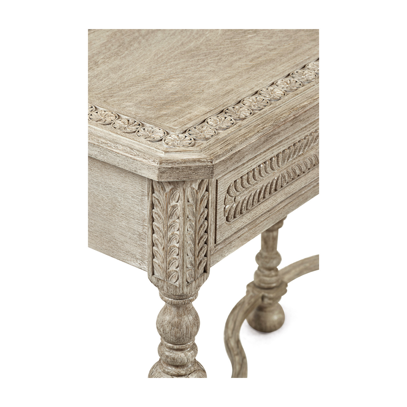 Chip Carved Grey Oak Console