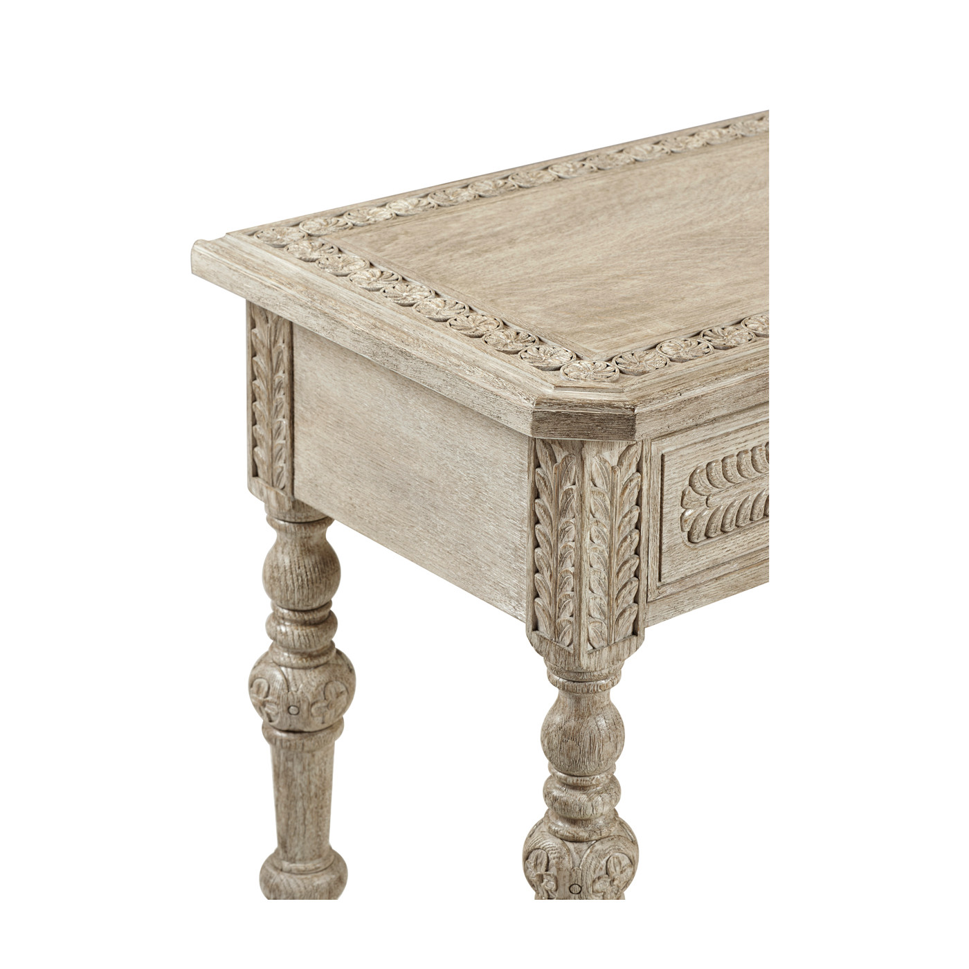 Chip Carved Grey Oak Console