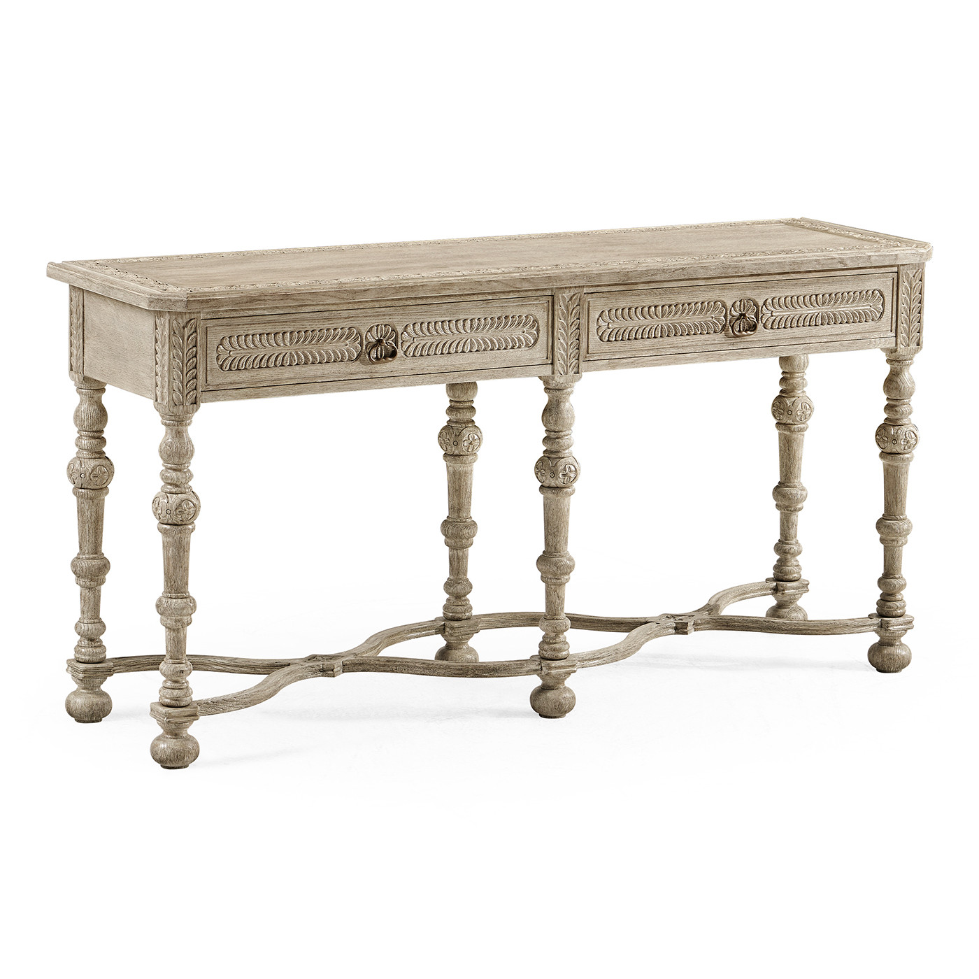 Chip Carved Grey Oak Console