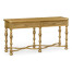 Chip Carved Natural Oak Console