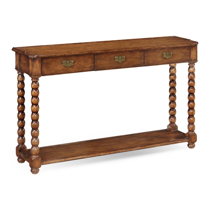 Walnut bobbin console