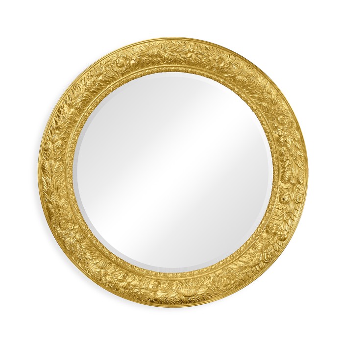 Large circular gilded mirror