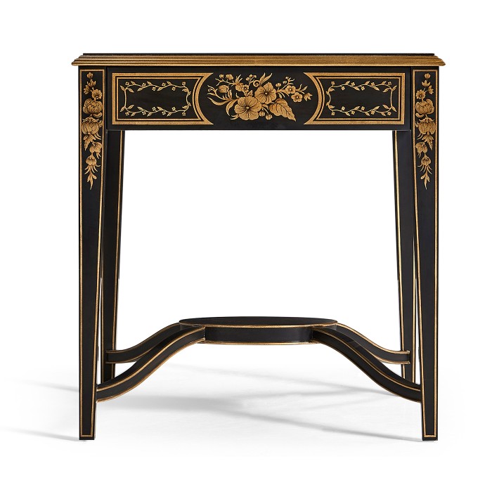 Black & Églomisé Square Side Table